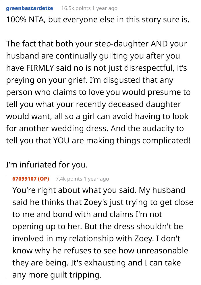 Mom Asks If She Was Wrong To Refuse To Let Her Stepdaughter Use Her Deceased Daughter&rsquo;s Wedding Dress