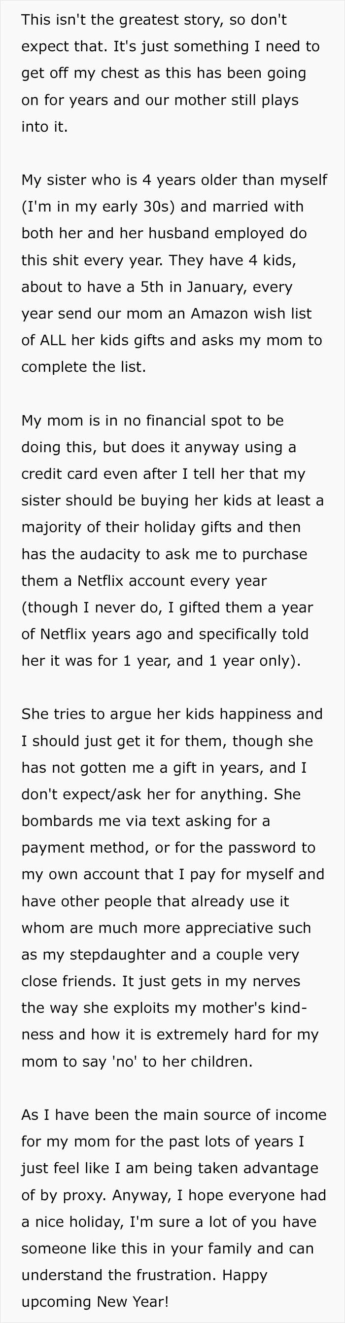 Every Year For The Holidays, My Sister Becomes A Cb And It Really Gets On My Nerves