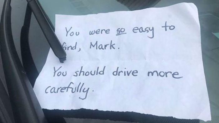 Portland Man Found His Tires Slashed, And This Note On His Car