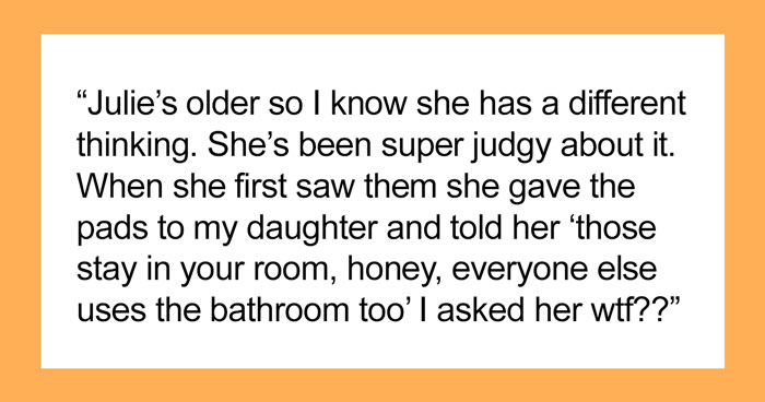 Dad Brings Up Sister’s Affair After She Tried To Convince His 11-Year-Old Daughter That She Shouldn’t Keep Pads In The Bathroom