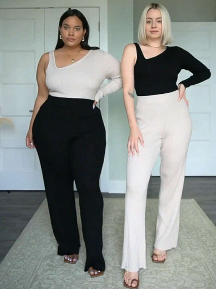 "Style Not Size": Two Friends Show How The Same Outfit Looks On Their Different Body Sizes (30 New Pics)