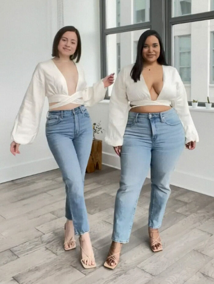 "Style Not Size": Two Friends Show How The Same Outfit Looks On Their Different Body Sizes (30 New Pics)