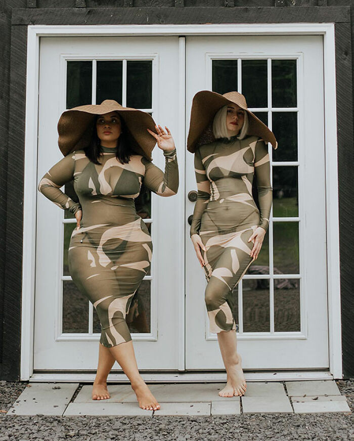 "Style Not Size": Two Friends Show How The Same Outfit Looks On Their Different Body Sizes (30 New Pics)