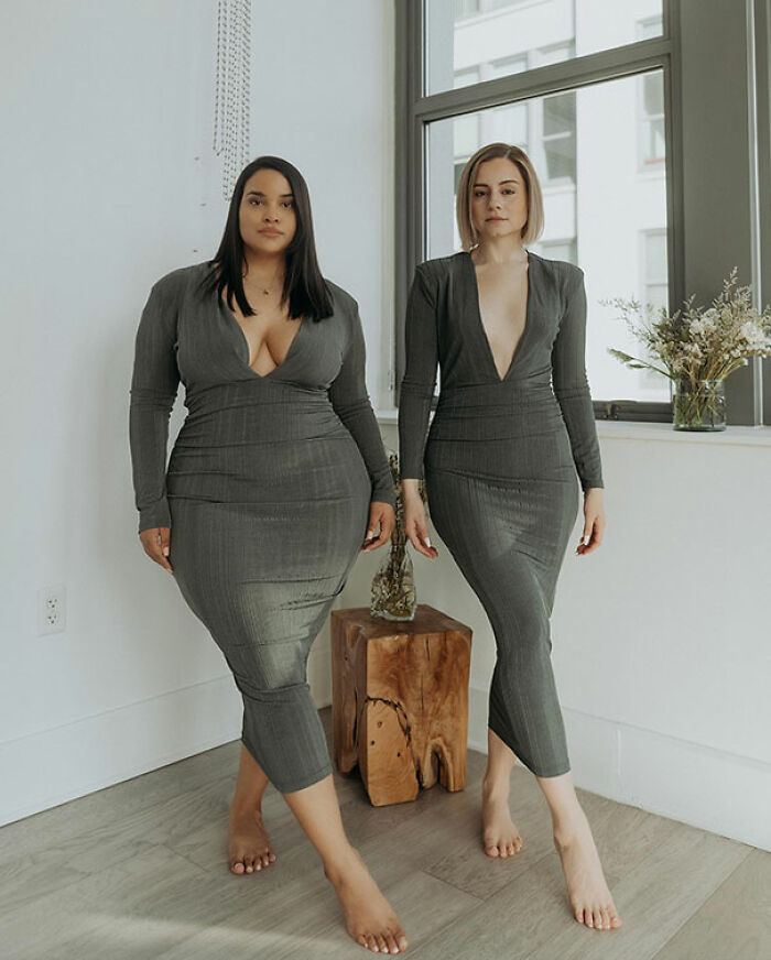"Style Not Size": Two Friends Show How The Same Outfit Looks On Their Different Body Sizes (30 New Pics)