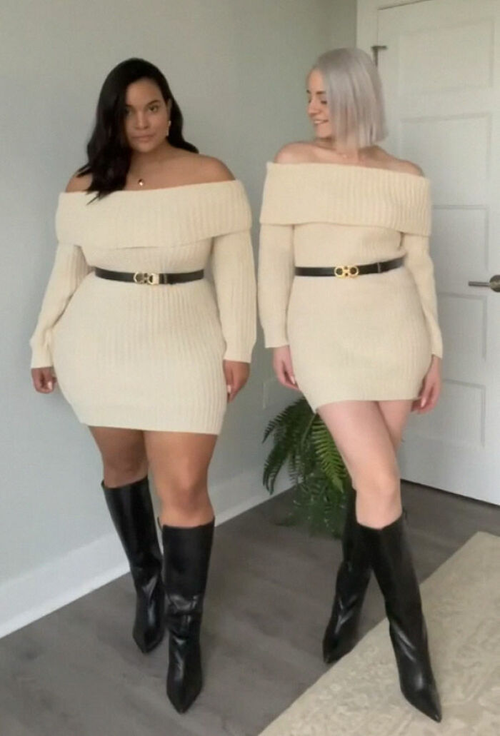 "Style Not Size": Two Friends Show How The Same Outfit Looks On Their Different Body Sizes (30 New Pics)