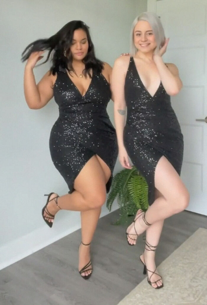 "Style Not Size": Two Friends Show How The Same Outfit Looks On Their Different Body Sizes (30 New Pics)