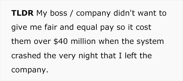 Overworked Employee Quits Because He Wasn't Getting A Fair Wage, Costs The Company $40 Million