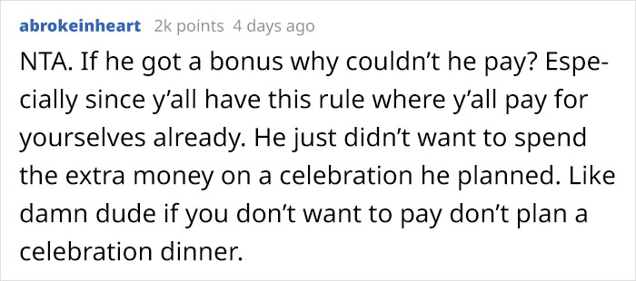 'He Insisted I Pay': Husband Loses It When Wife Only Pays For Her Own Meal After Big Family Celebratory Dinner That He Organized 'He Insisted I Pay': Husband Loses It When Wife Only Pays For Her Own Meal After Big Family Celebratory Dinner That He Organized