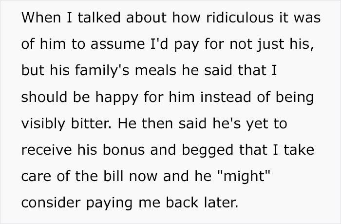 'He Insisted I Pay': Husband Loses It When Wife Only Pays For Her Own Meal After Big Family Celebratory Dinner That He Organized 'He Insisted I Pay': Husband Loses It When Wife Only Pays For Her Own Meal After Big Family Celebratory Dinner That He Organized