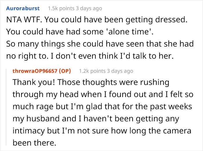 MIL Installs Secret Camera In Bedroom To Check If Her Daughter-In-Law Is Taking Care Of Her Son, Loses It When She Gets Found Out MIL Installs Secret Camera In Bedroom To Check If Her Daughter-In-Law Is Taking Care Of Her Son, Loses It When She Gets Found Out