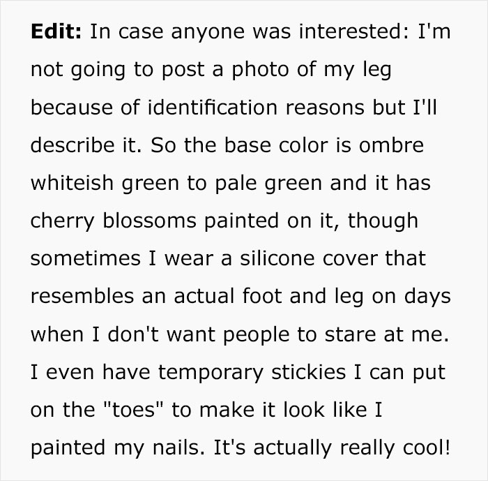 “I Took My Leg Off”: Woman Asks If She Was Wrong To Dramatically Respond To This Man Who Yelled At Her For Parking In A Handicapped Spot “I Took My Leg Off”: Woman Asks If She Was Wrong To Dramatically Respond To This Man Who Yelled At Her For Parking In A Handicapped Spot