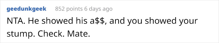 “I Took My Leg Off”: Woman Asks If She Was Wrong To Dramatically Respond To This Man Who Yelled At Her For Parking In A Handicapped Spot “I Took My Leg Off”: Woman Asks If She Was Wrong To Dramatically Respond To This Man Who Yelled At Her For Parking In A Handicapped Spot