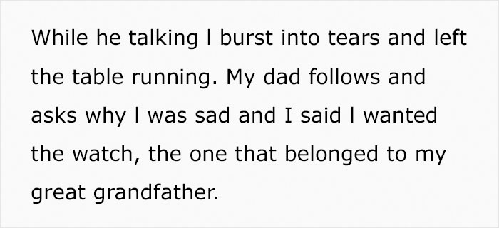 Daughter Wonders If She's A Jerk For Ruining Her Birthday Party Because She Didn't Get Great-Grandfather's Pocket-Watch