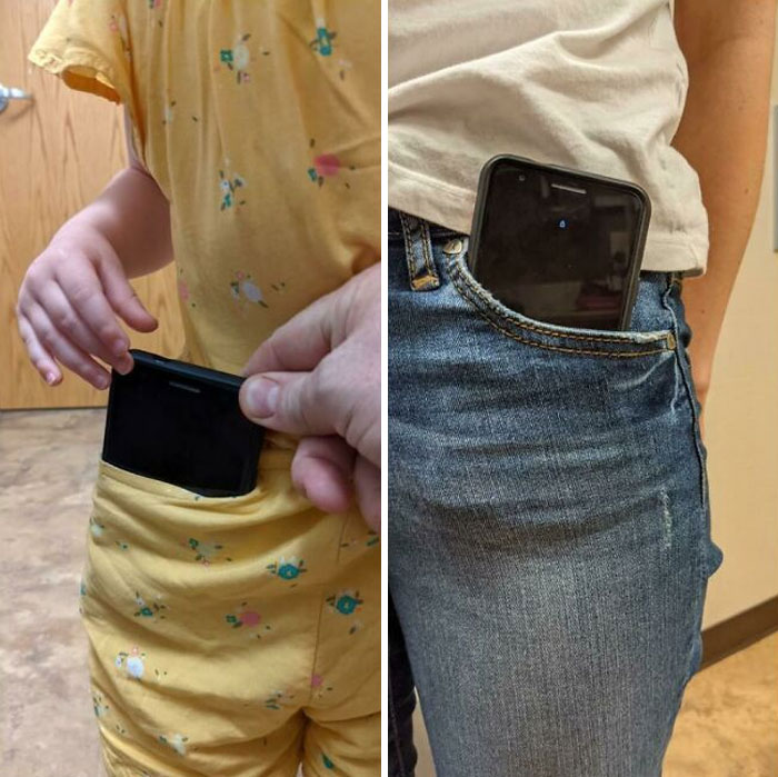 Los bolsillos de la ropa de mi hija de 2 años son más grandes que los de mi esposa