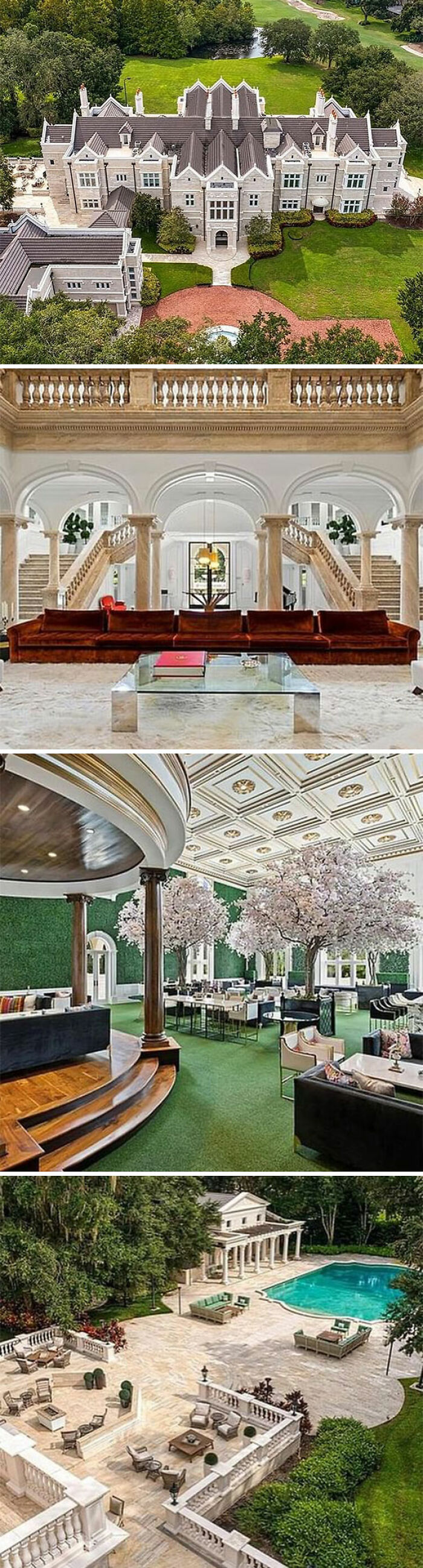 Estamos en Tampa para ver este castillo de $8.95 millones y su sala de fiestas verde