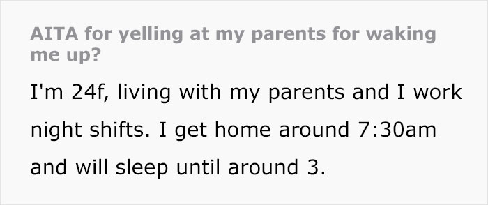 Parents Won't Let Their Daughter Sleep Long Enough After Night Shifts, Are Surprised When She Finally Yells At Them