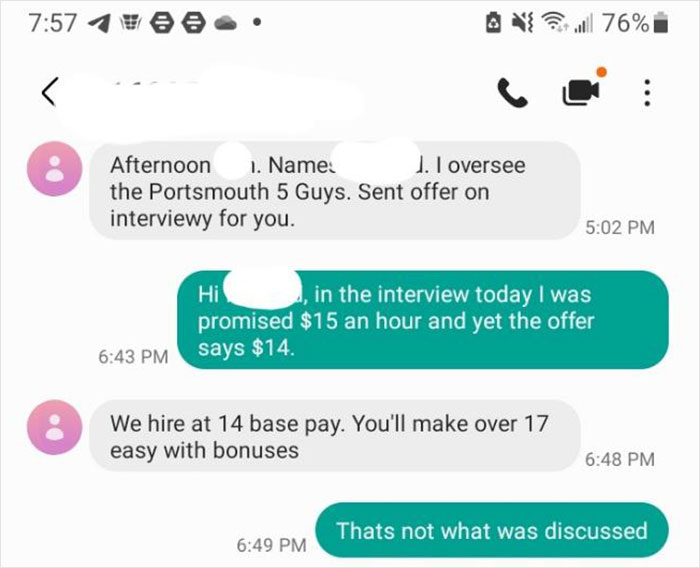 “I Applied Online At 5 Guys”: Restaurant Chain Drops Its Potential Employee’s Hourly Wage From $18/Hr To $14/Hr “I Applied Online At 5 Guys”: Restaurant Chain Drops Its Potential Employee’s Hourly Wage From $18/Hr To $14/Hr