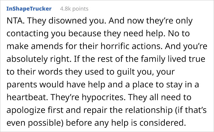 Woman Refuses To Help Parents Going Through Financial Crisis Because She Was Disowned By Them 9 Years Ago