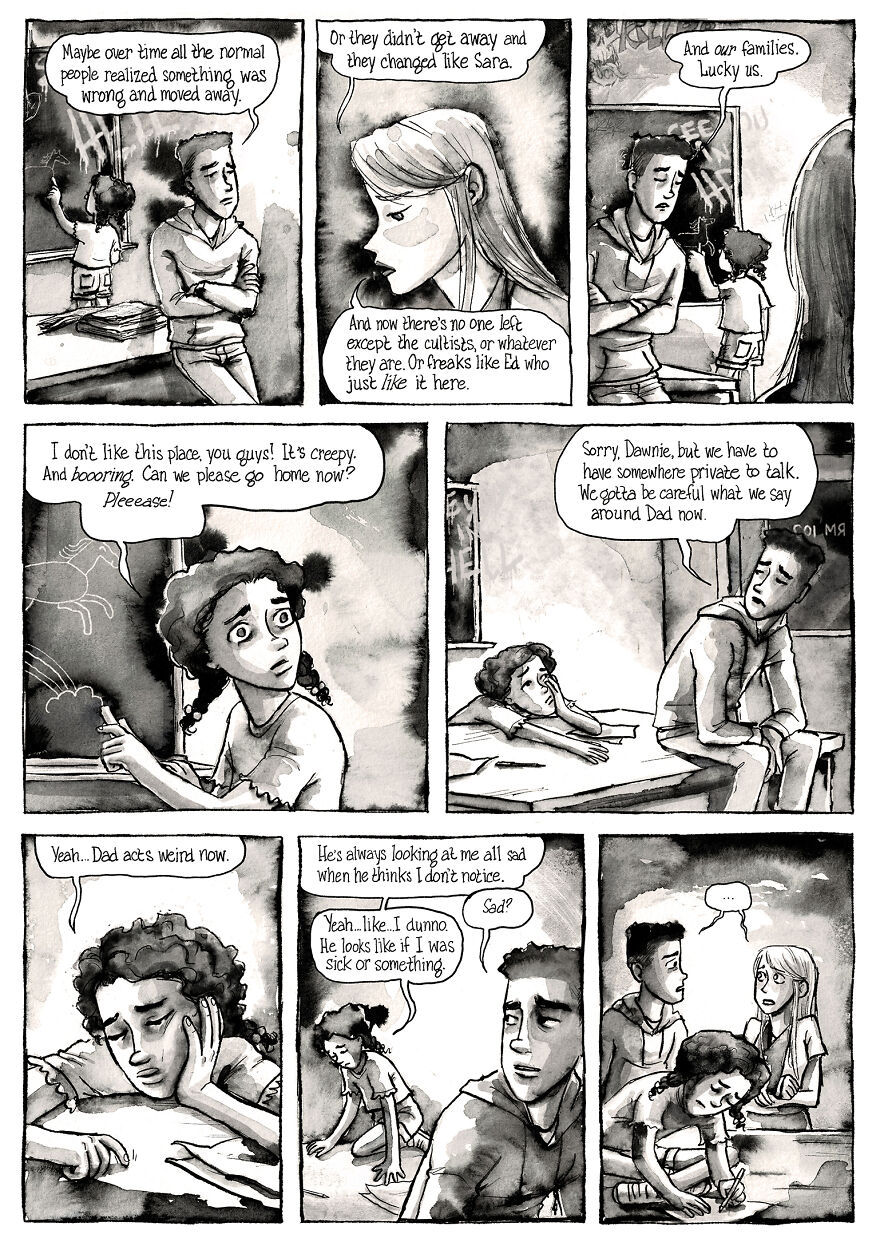 I'm Creating A Dark Comic Series With Lots Of Twists, Secrets, Creepy Characters And Spooky Pen And Ink Artwork, Here's Part 4 I'm Creating A Dark Comic Series With Lots Of Twists, Secrets, Creepy Characters And Spooky Pen And Ink Artwork, Here's Part 4