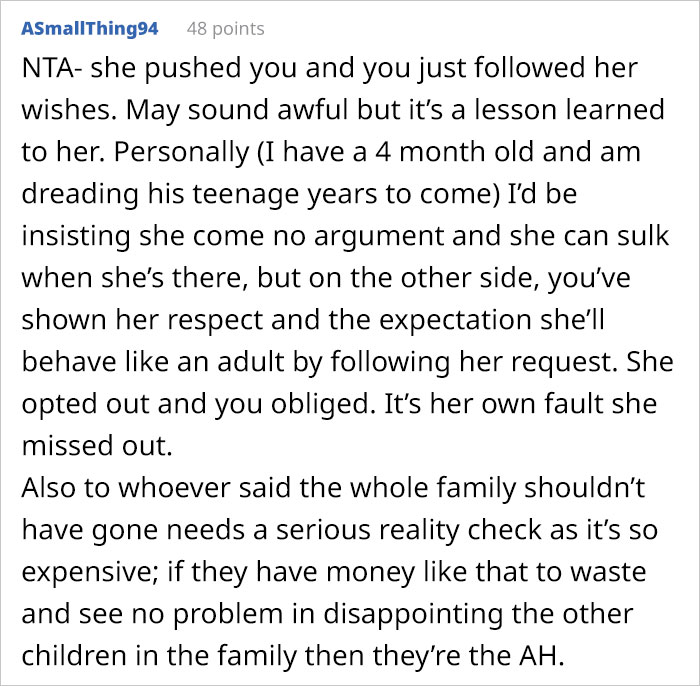 “She Feels Betrayed And Angry”: Teen Threw A Fit After Her Parents Let Her Stay Home From Their Disney World Trip “She Feels Betrayed And Angry”: Teen Threw A Fit After Her Parents Let Her Stay Home From Their Disney World Trip