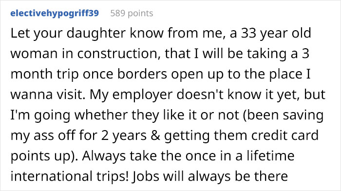 Teen Daughter Told To Make A Choice Between International Summer Program And Her $11/Hr 10 Hours Per Week Retail Job