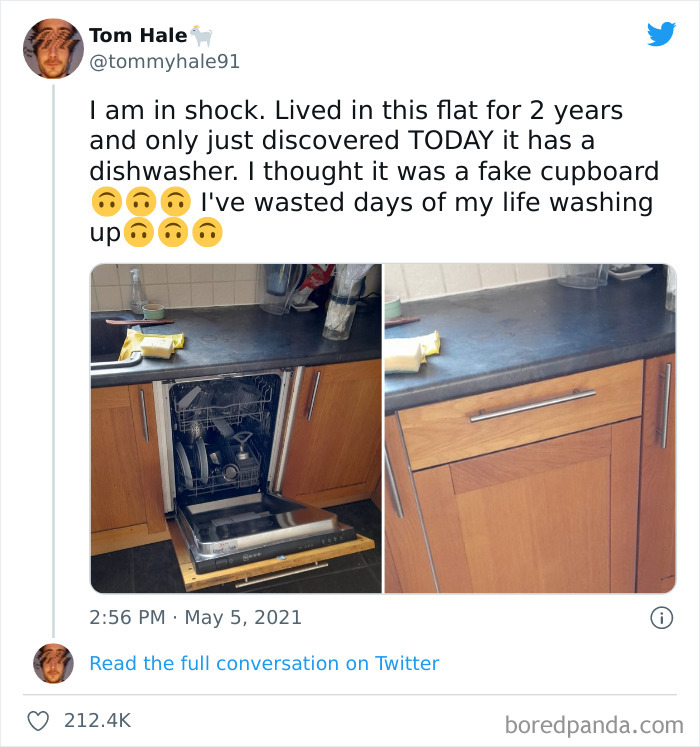 “I’ve Wasted Days Of My Life Washing Up”. Me Too, Tom, Me Too