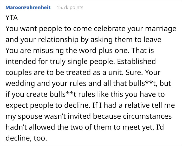 "Several People Have Denied The Invitation": Bride Wonders If Her 'No Plus Ones' Wedding Rule Is Too Ridiculous