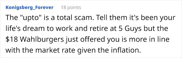 “I Applied Online At 5 Guys”: Restaurant Chain Drops Its Potential Employee’s Hourly Wage From $18/Hr To $14/Hr “I Applied Online At 5 Guys”: Restaurant Chain Drops Its Potential Employee’s Hourly Wage From $18/Hr To $14/Hr