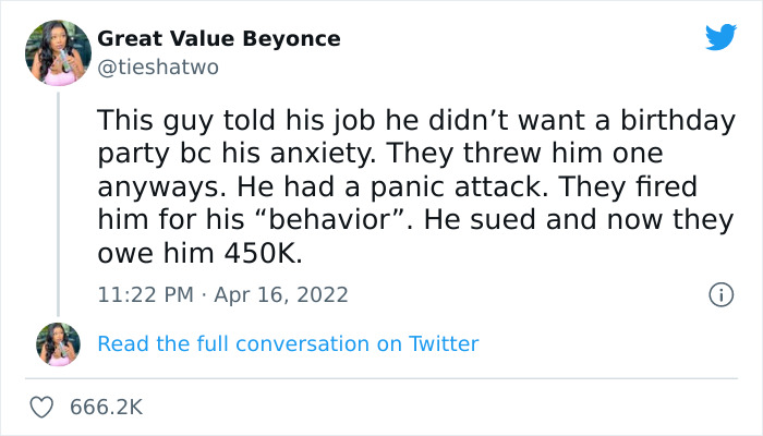 Employee Gets An Unwanted Surprise Birthday Party At Office, Gets A Panic Attack, Sues The Company For $450k