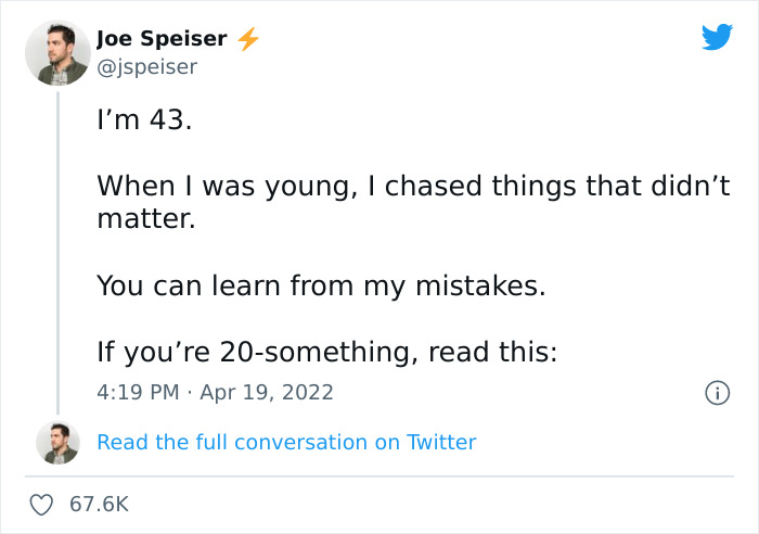 43 Y.O. Twitter User Says &ldquo;You Can Learn From My Mistakes&rdquo; And Offers 10 Pieces Of Advice That Might Be Useful For Youngsters
