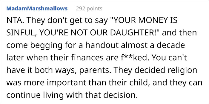 Woman Refuses To Help Parents Going Through Financial Crisis Because She Was Disowned By Them 9 Years Ago