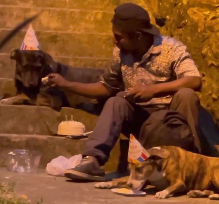 Homeless Man&rsquo;s Birthday Party For His Dog Warms The Hearts Of Many, Leading To A Better Life For Them All