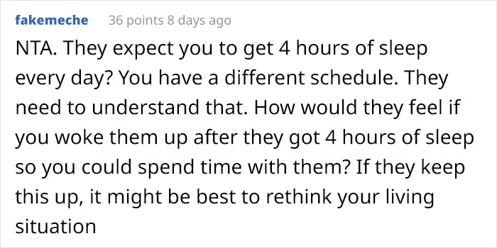 Parents Won't Let Their Daughter Sleep Long Enough After Night Shifts, Are Surprised When She Finally Yells At Them
