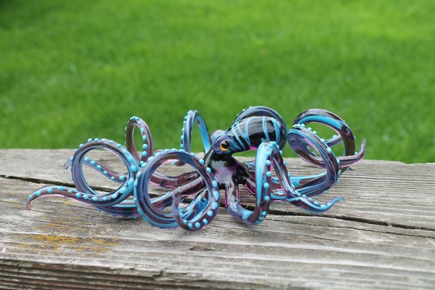 Glass Octopus Sculpture