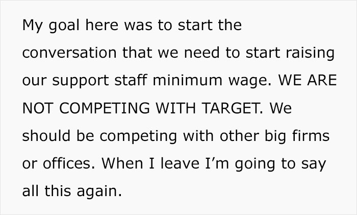 Admin Assistant Finds Out Target Employees Earn More Than Her $23/Hour Salary And Makes The Decision To Leave Her Law Firm
