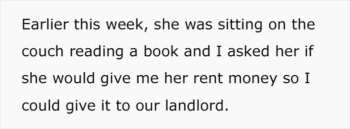 “My Roommate’s Mom Passed Away Unexpectedly”: Woman Baffled After Her 27 Y.O. Friend Kept Insisting That She Should Pay Her Part Of Rent “My Roommate’s Mom Passed Away Unexpectedly”: Woman Baffled After Her 27 Y.O. Friend Kept Insisting That She Should Pay Her Part Of Rent