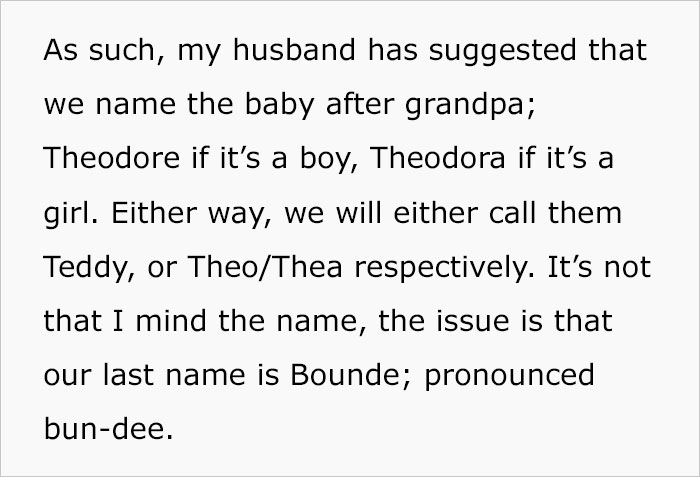 &ldquo;AITA For Telling My Husband His Name Suggestion For Our Unborn Baby Is Idiotic At Best?&rdquo;
