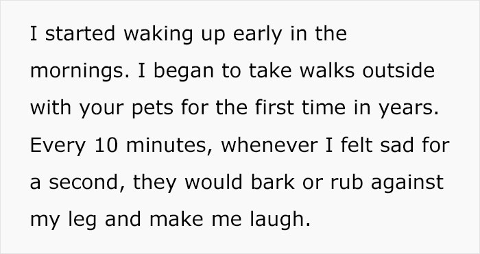 Person Receives Letter From Elderly Neighbor Detailing His Newly Found Happiness In Life Thanks To Him Being Asked To Babysit Their Pets