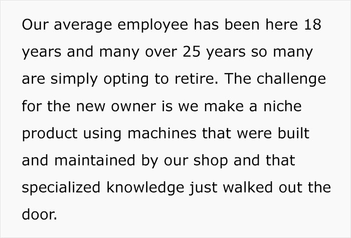 Employees With Specific Knowledge How To Use Their Machines Decide They Won’t Be Reapplying To Their Jobs After New Owners Laid Them Off Employees With Specific Knowledge How To Use Their Machines Decide They Won’t Be Reapplying To Their Jobs After New Owners Laid Them Off