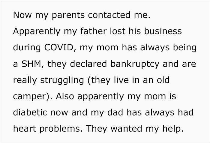 Woman Refuses To Help Parents Going Through Financial Crisis Because She Was Disowned By Them 9 Years Ago