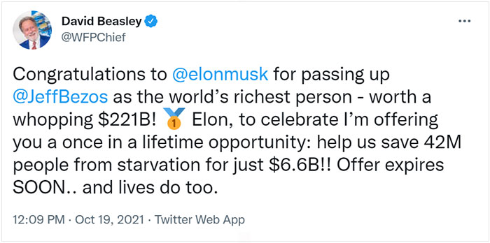 2% Of Musk's Wealth Could Help 42m People