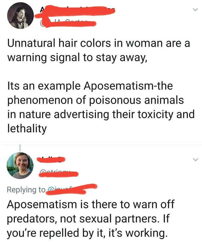 Brb, Going To Dye My Hair Rainbow Colors So People Like This Will Be Repelled