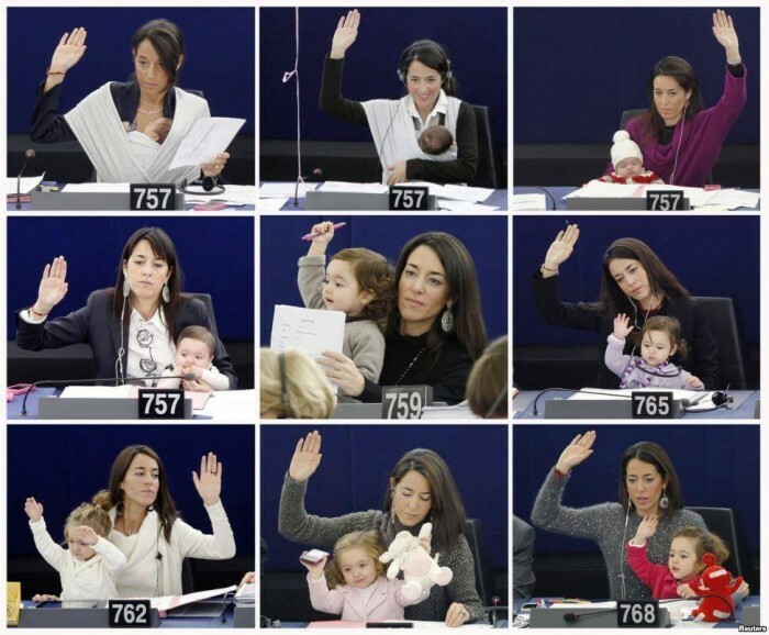 Licia Ronzulli, Member Of The European Parliament, Has Been Taking Her Daughter Vittoria To The Parliament Sessions When The Girl Was Just Over A Month Old