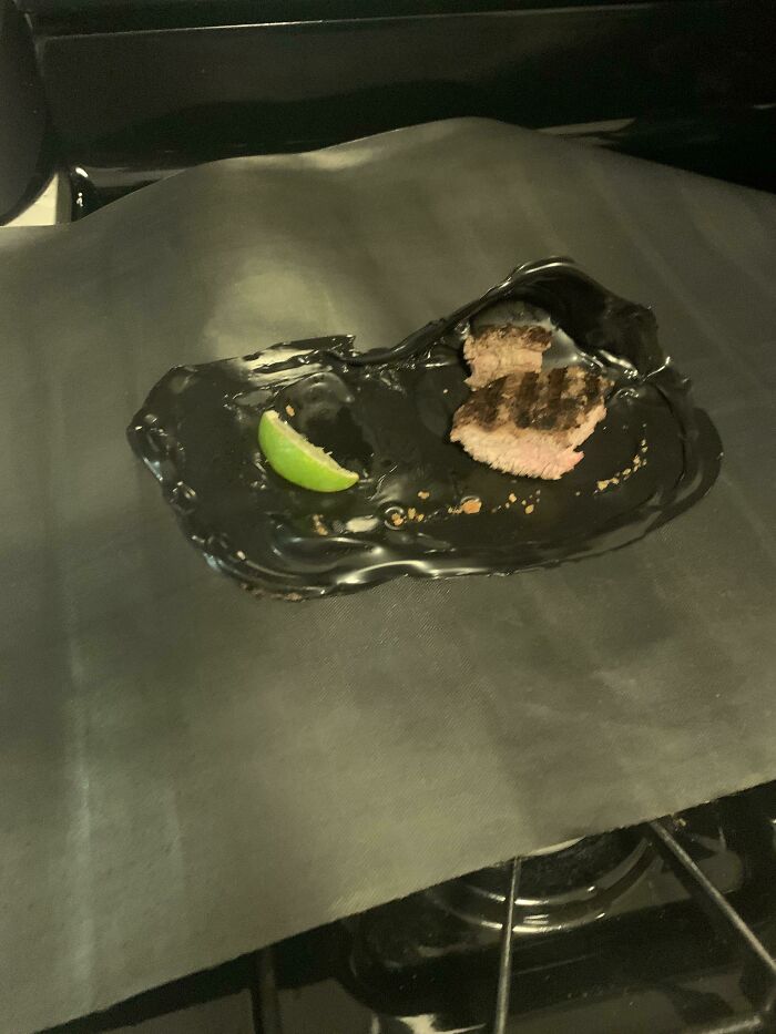 When You Want Some Steak But Are Too Stupid To Realize Tupperware Is No Match For 300f Heat