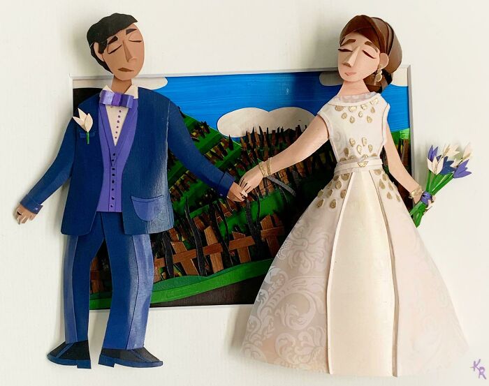 Crafted This Precious Paper Piece For Best Friends Celebrating Their First Wedding Anniversary