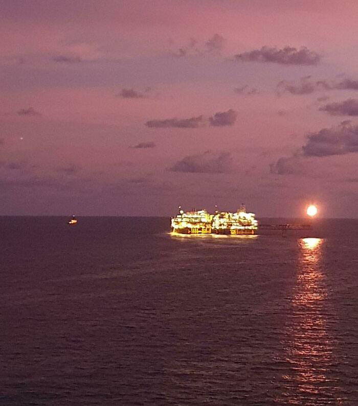 The Oil Rig I Just Spent A Month On. Floating City In The Middle Of The Ocean