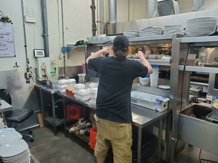 Here Are My Bosses Cooking The Last Of The Food In The Restaurant To Give Out To The Employees