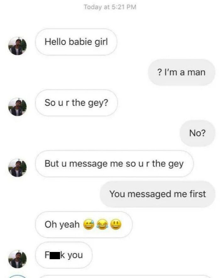 U Message Me So U R The Gey