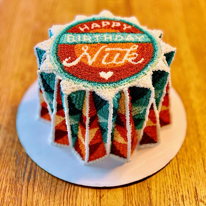 A Thai Tea Birthday Cake I Made For The Owner Of A Thai Restaurant Who Fed Me Years Ago When I Was Struggling 