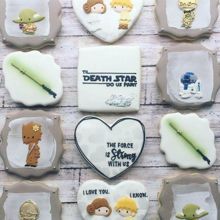 The Bride Requested Cookies For Her Engagement Party. She Said “Star Wars, But Cute”